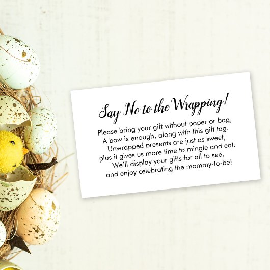 Zeg Nr aan de Wrapping Kaart van het Baby shower W