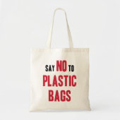 Zeg Nr. aan plastic zakken herbruikbaar Canvas Tote Bag (Voorkant)