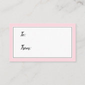 Zeg Nr. Wrapping Baby shower roze kaartje Informatiekaartje (Achterkant)