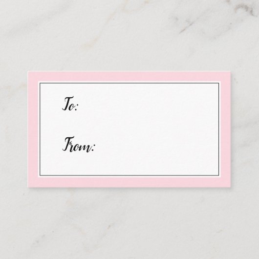 Zeg Nr. Wrapping Baby shower roze kaartje Informatiekaartje (Achterkant)