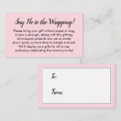 Zeg Nr. Wrapping Baby shower roze kaartje Informatiekaartje (Voorkant / Achterkant)