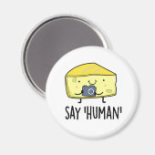 Zeg op Human Funny Photographer Cheese Pun Magneet (Voorkant / Achterkant)