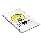 Zeg op Human Funny Photographer Cheese Pun Notitieboek (Rechterzijde)