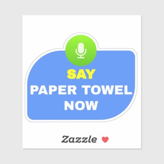 Zeg papieren handdoek - Voice Activated Sticker (Vel)