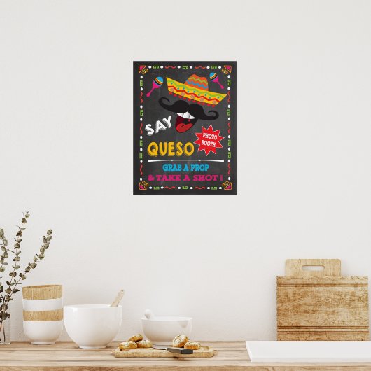 Zeg Queso Mexicaans Feest Fotohokje Poster (Keuken)