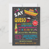 Zeg Queso Mexican Fiesta Party Invitation Kaart (Voorkant)