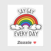Zeg Regenboog Elke Dag Sticker (Vel)