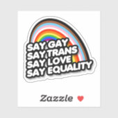 ZEG ROZE ZEG TRANS ZEG LIEFDE STICKER (Vel)