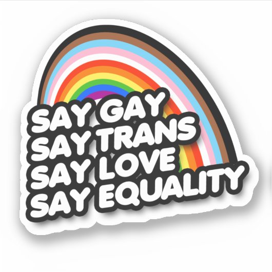 ZEG ROZE ZEG TRANS ZEG LIEFDE STICKER (Voorkant)