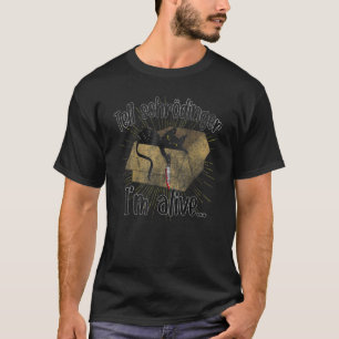 Zeg Schrodinger dat ik leef kat Paradox Natuurkund T-shirt