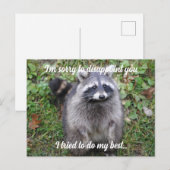 Zeg sorry Raccoon verontschuldigen Briefkaart (Voorkant / Achterkant)