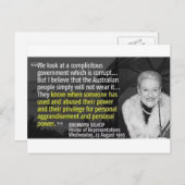 Zeg tegen de parlementsleden dat Bronwyn Bishop mo Briefkaart (Voorkant / Achterkant)