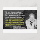 Zeg tegen de parlementsleden dat Bronwyn Bishop mo Briefkaart (Voorkant)