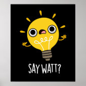 Zeg tegen Funny Light Bulb tegen Donkere donkere l Poster (Voorkant)