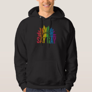Zeg tegen Gay Sunflower: "Trans Blijf bij Lgbetq G Hoodie