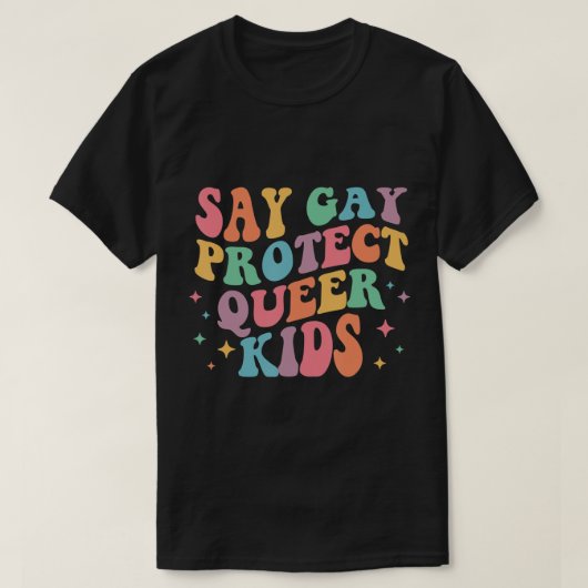 Zeg tegen homo's Kinder trans-homo homo's, lesbo's T-shirt (Design voorkant)