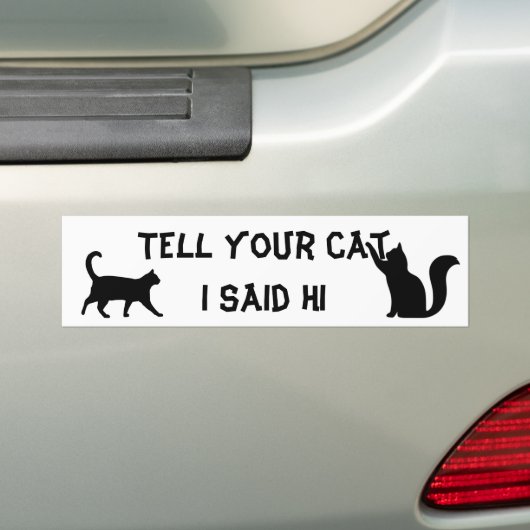 Zeg tegen je Cat dat ik zijn Bumpersticker zei (Op auto)