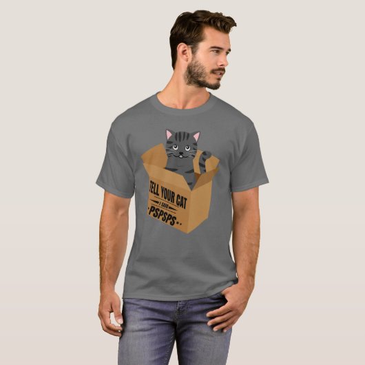 Zeg tegen je kat dat ik spspspspspspspspa zei t-shirt (Voorkant volledig)