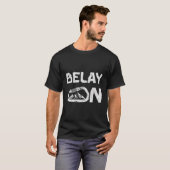 Zeg voor het beklimmen van Belayer Belay op klimme T-shirt (Voorkant volledig)