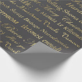 Zeg vrolijk kerstfeest in verschillende talen cadeaupapier (Hoek)