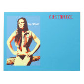 Zeg wat het bikini meisje Thunder_Cove is Notitieblok (Voorkant)