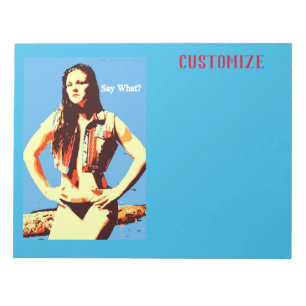 Zeg wat het bikini meisje Thunder_Cove is Notitieblok