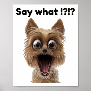 Zeg wat !_ Schattige plezier Verrast Opgewonden Pu Poster