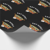 Zeg Wok Funny Chinese Wok Pun Dark BG Cadeaupapier (Hoek)