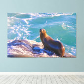 Zegel 1- Waar kijk je naar! Canvas Afdruk (Insitu (Houten vloer))