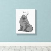Zegel als Cook met Chef-pet Canvas Afdruk (Insitu (Houten vloer))