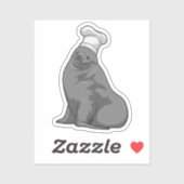 Zegel als Cook met Chef-pet Sticker (Vel)