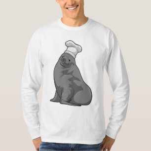 Zegel als Cook met Chef-pet T-shirt