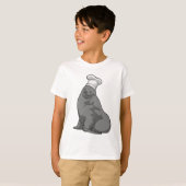 Zegel als Cook met Chef-pet T-shirt (Voorkant volledig)