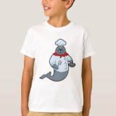 Zegel als Cook met Pan & Spatula T-shirt (Voorkant)