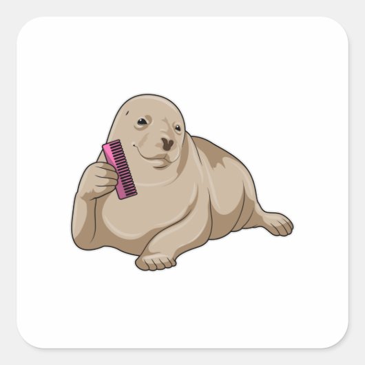 Zegel als hairdresser met Comb (Voorkant)