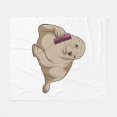 Zegel als hairdresser met Comb Fleece Deken (Voorkant (Horizontaal))