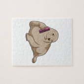 Zegel als hairdresser met Comb Legpuzzel (Horizontaal)