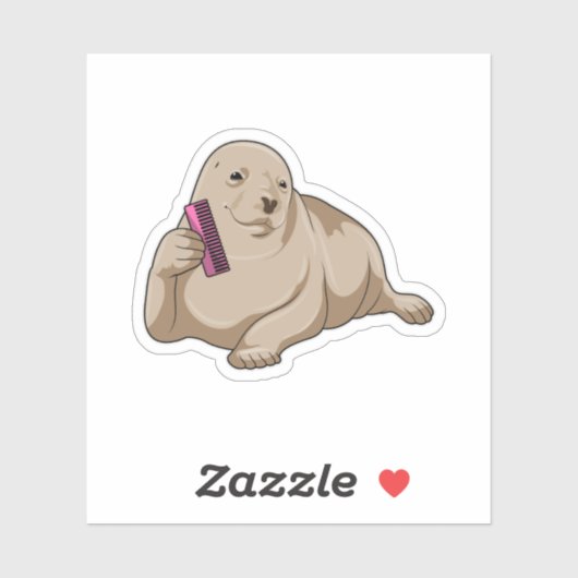 Zegel als hairdresser met Comb Sticker (Vel)