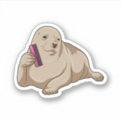 Zegel als hairdresser met Comb Sticker (Voorkant)