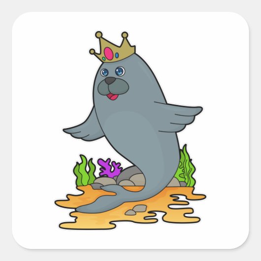 Zegel als koning met kroon (Voorkant)