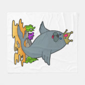 Zegel als koning met kroon fleece deken (Voorkant (Horizontaal))