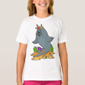 Zegel als koning met kroon t-shirt (Voorkant)