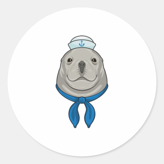 Zegel als Sailor met Sailor pet (Voorkant)