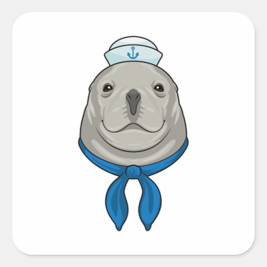 Zegel als Sailor met Sailor pet (Voorkant)