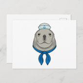 Zegel als Sailor met Sailor pet Briefkaart (Voorkant / Achterkant)