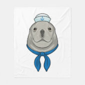 Zegel als Sailor met Sailor pet Fleece Deken (Voorkant)