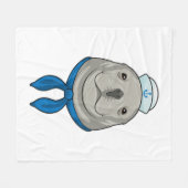 Zegel als Sailor met Sailor pet Fleece Deken (Voorkant (Horizontaal))