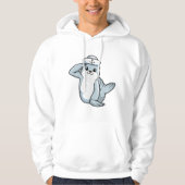 Zegel als Sailor met Sailor pet Hoodie (Voorkant)