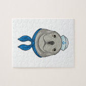 Zegel als Sailor met Sailor pet Legpuzzel (Horizontaal)