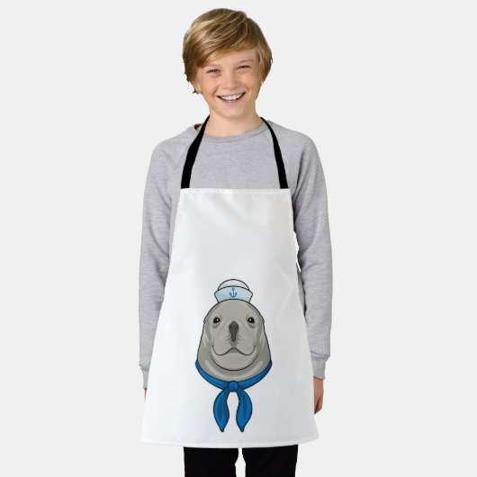 Zegel als Sailor met Sailor pet Schort (Gedragen)